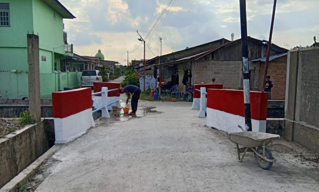 POLSEK KULIM TUNTASKAN PEMBANGUNAN JEMBATAN MERAH PUTIH UNTUK DUKUNG AKSES MASYARAKAT