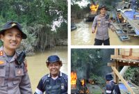 Gempur Dua Kecamatan, Tim Gabungan Polres Kuansing Hancurkan 145 Rakit PETI Dalam Sehari