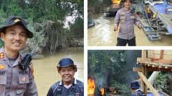 Gempur Dua Kecamatan, Tim Gabungan Polres Kuansing Hancurkan 145 Rakit PETI Dalam Sehari