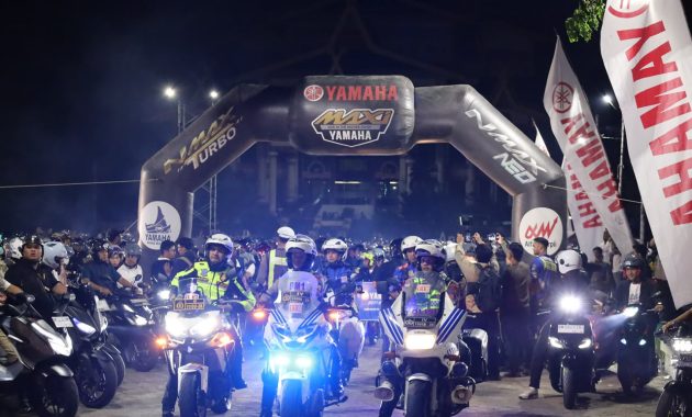Kapolresta Pekanbaru Turut Meriahkan Night Ride HUT Kota Pekanbaru ke-242, Kegiatan Berlangsung Aman dan Kondusif