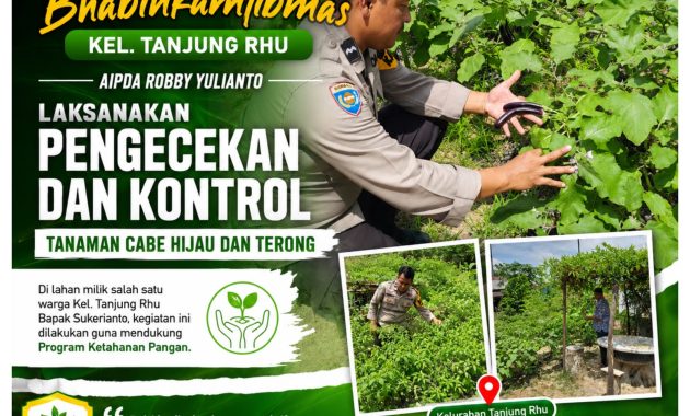 Polsek Limapuluh Perkuat Ketahanan Pangan, Monitoring Tanaman Cabai Hijau dan Terong Bersama Warga Tanjung Rhu