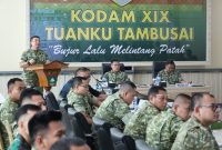 Kodam XIX Tuanku Tambusai Matangkan Lat Ops Terintegrasi dan Kesiapan Satgas Pamtas RI–PNG Yonif 132/Bima Sakti