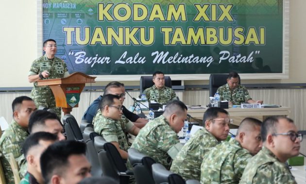 Kodam XIX Tuanku Tambusai Matangkan Lat Ops Terintegrasi dan Kesiapan Satgas Pamtas RI–PNG Yonif 132/Bima Sakti