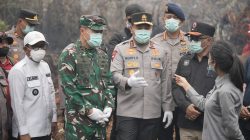 Kapolda Riau dan Pangdam Tuanku Tambusai Patroli Udara Karhutla, Turun Langsung Padamkan Api di Pelalawan