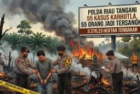 Polda Riau Tangani 55 Kasus Karhutla, 55 Orang Jadi Tersangka